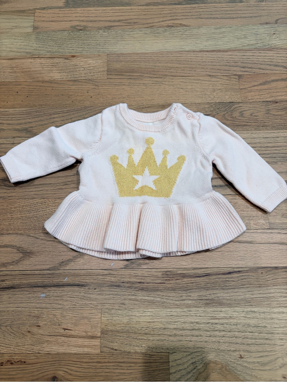 Gap baby girl crown print peplum sweater
